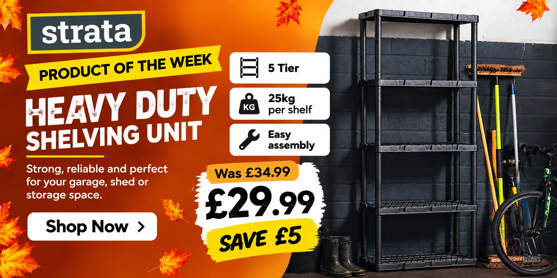 Strata Heavy Duty Shelving Unit Was £34.99 Now £29.99