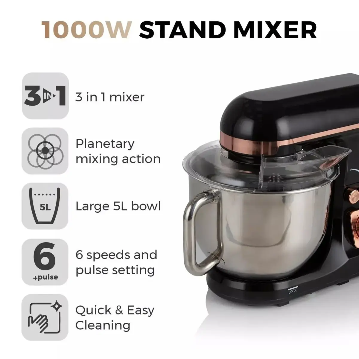 RKW0569_1 Tower Retro Stand Mixer Black