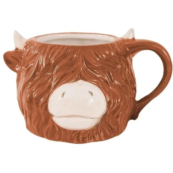 Coco & Gray Highland Cow Shape Mug 400ml