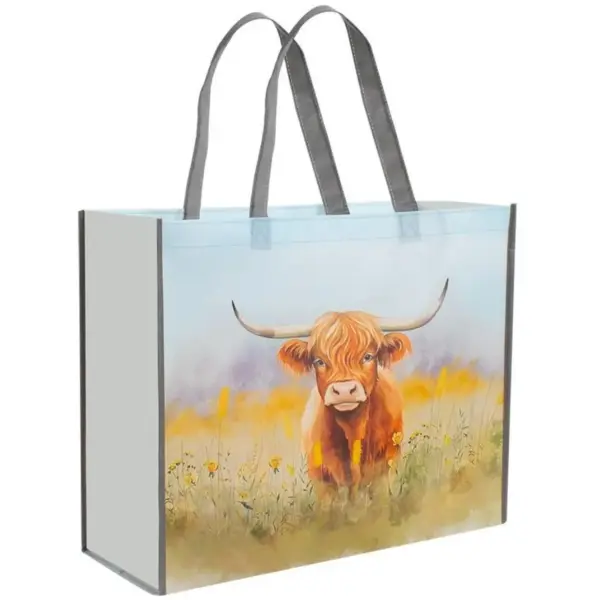 Coco & Gray Highland Cow Shopping Bag 43x35x18cm