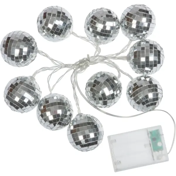 Three Kings Glitterball String Lights Silver Set of 10