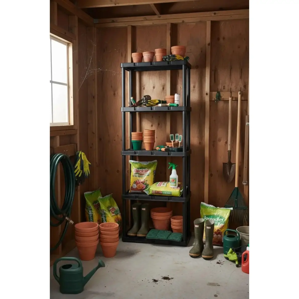 STR0365_4 Strata 5 Tier Shelving Unit 61cm(L)x30.5cm(W)x160cm(H)