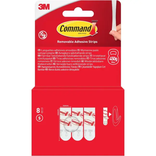 Command Small Replacement Strips 8Pk