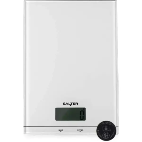 Salter White Glass Kitchen Scale