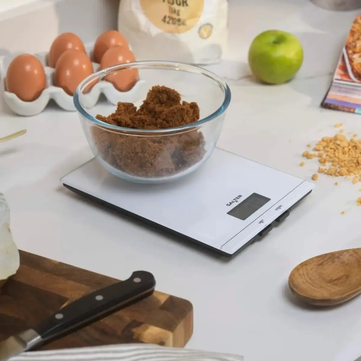 Salter White Glass Kitchen Scale