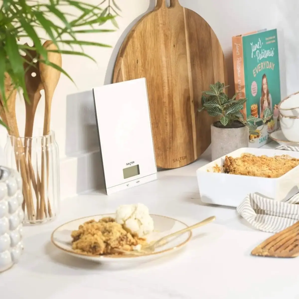 Salter White Glass Kitchen Scale