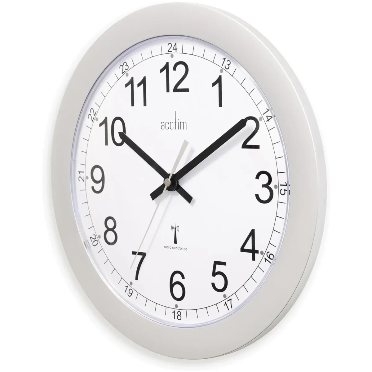 Acctim Formia Radio Controlled Wall Clock Silver 30cm - Image 3