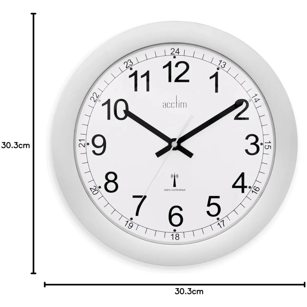 Acctim Formia Radio Controlled Wall Clock Silver 30cm - Image 4