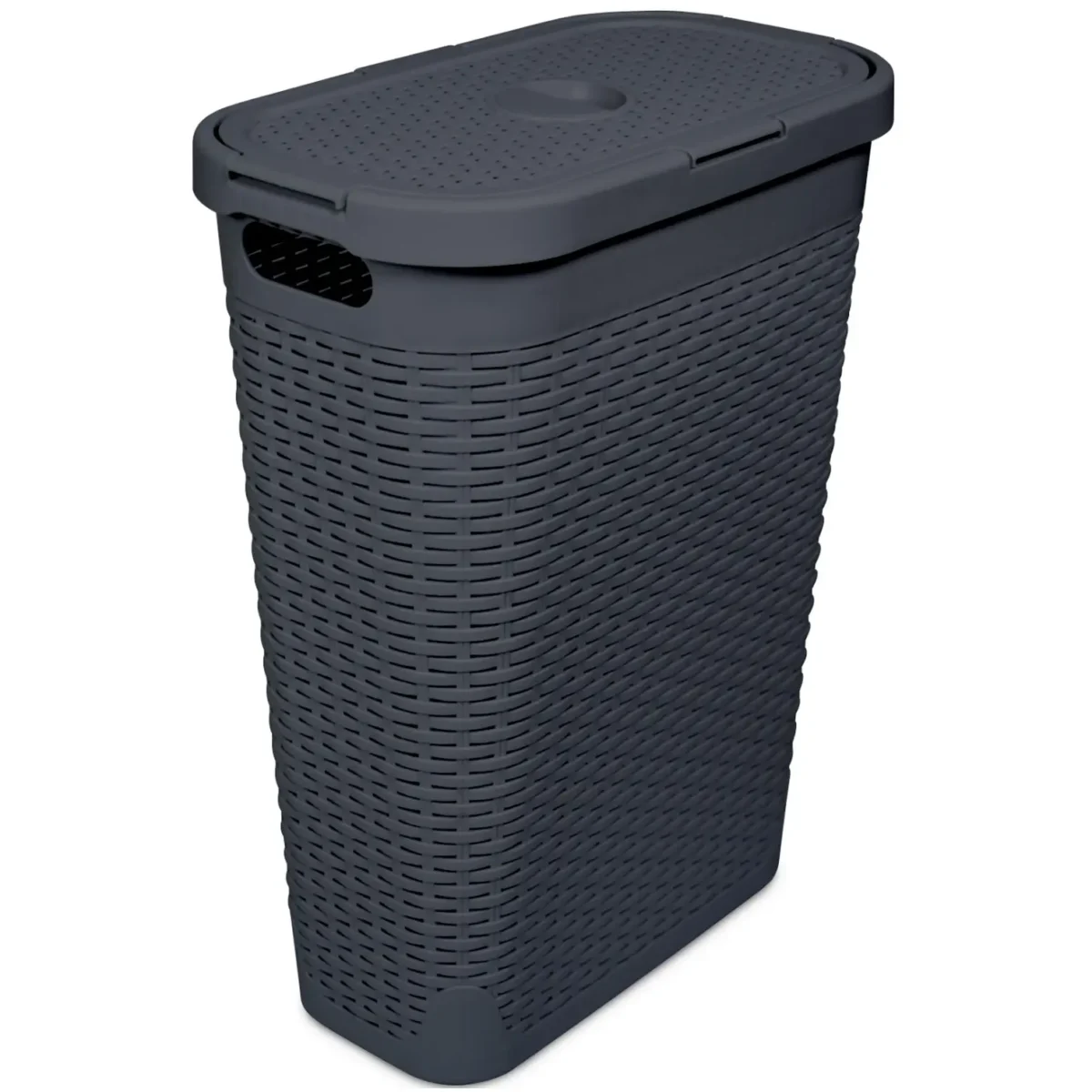 Addis Rattan Slim Laundry Hamper Charcoal 40L