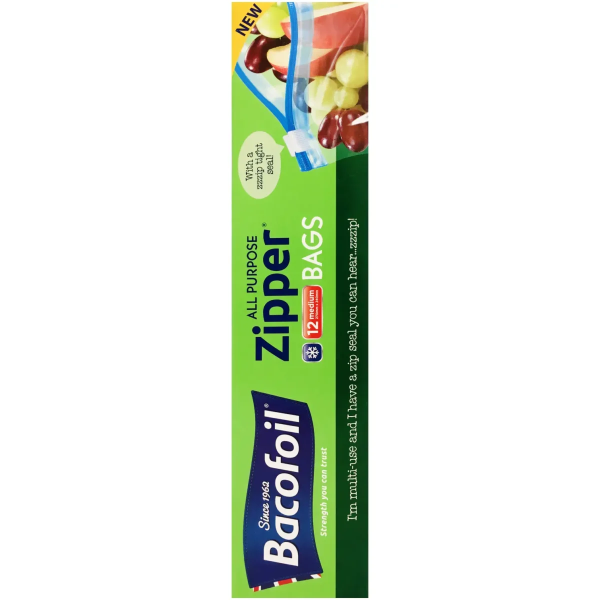 Bacofoil 3Ltr All Purpose Zipper Bags Pk of 12 - Image 1