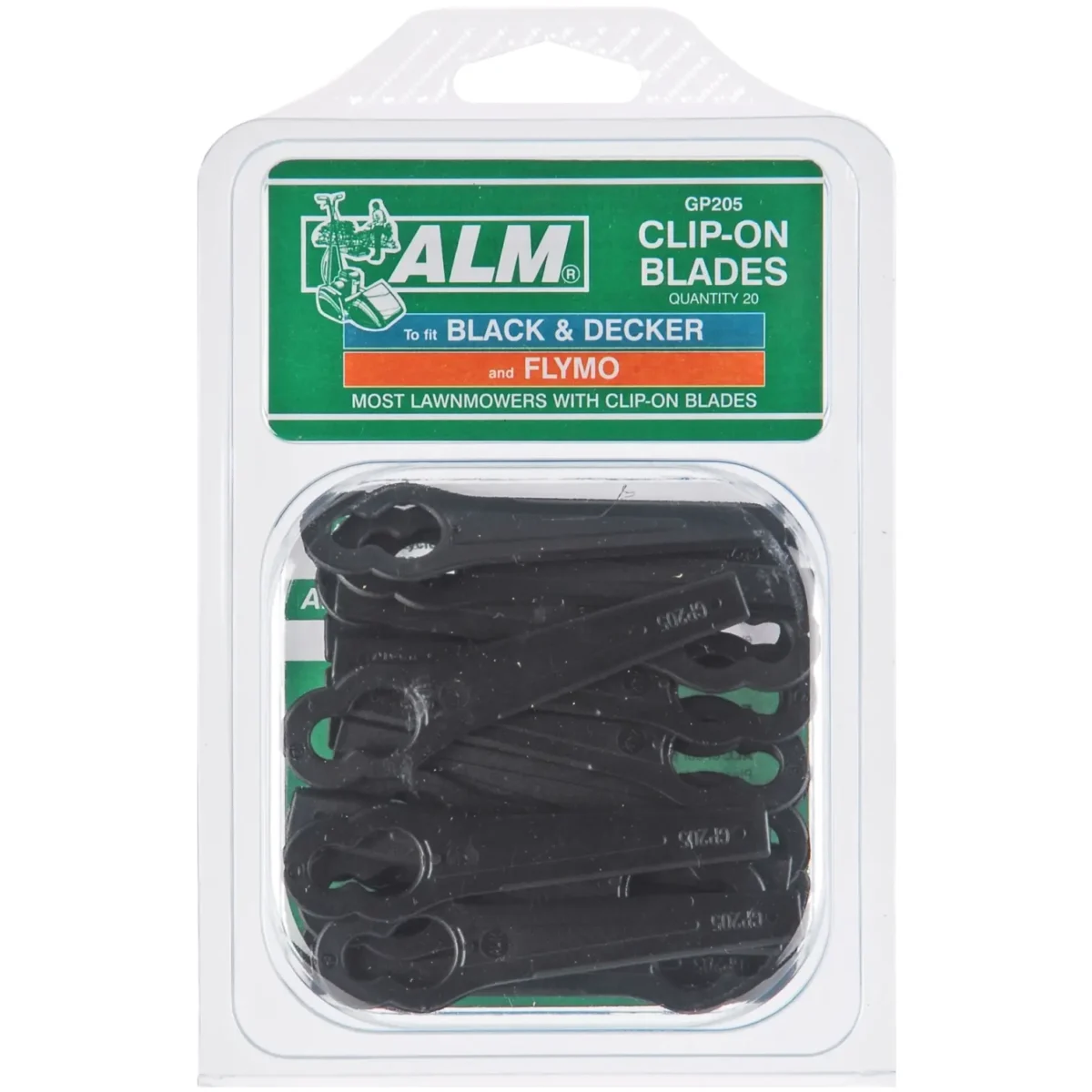 ALM GP205 Plastic Clip-On Mower Blades Pack of 20 - Image 1