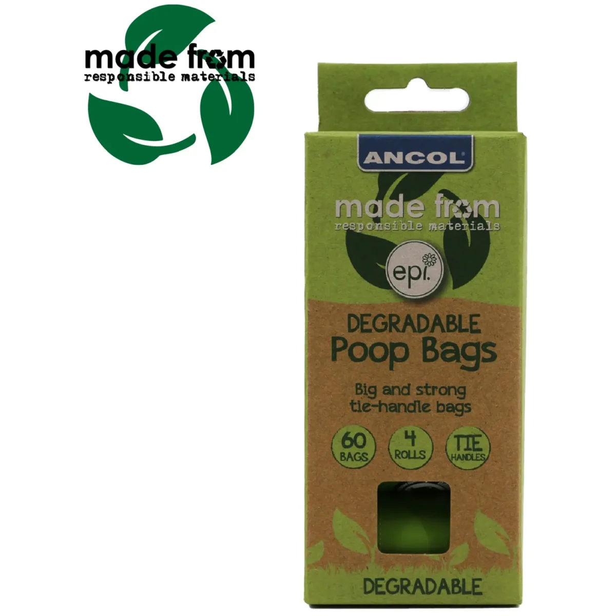 Ancol Degradable Poop Bags 4 Rolls - Image 1