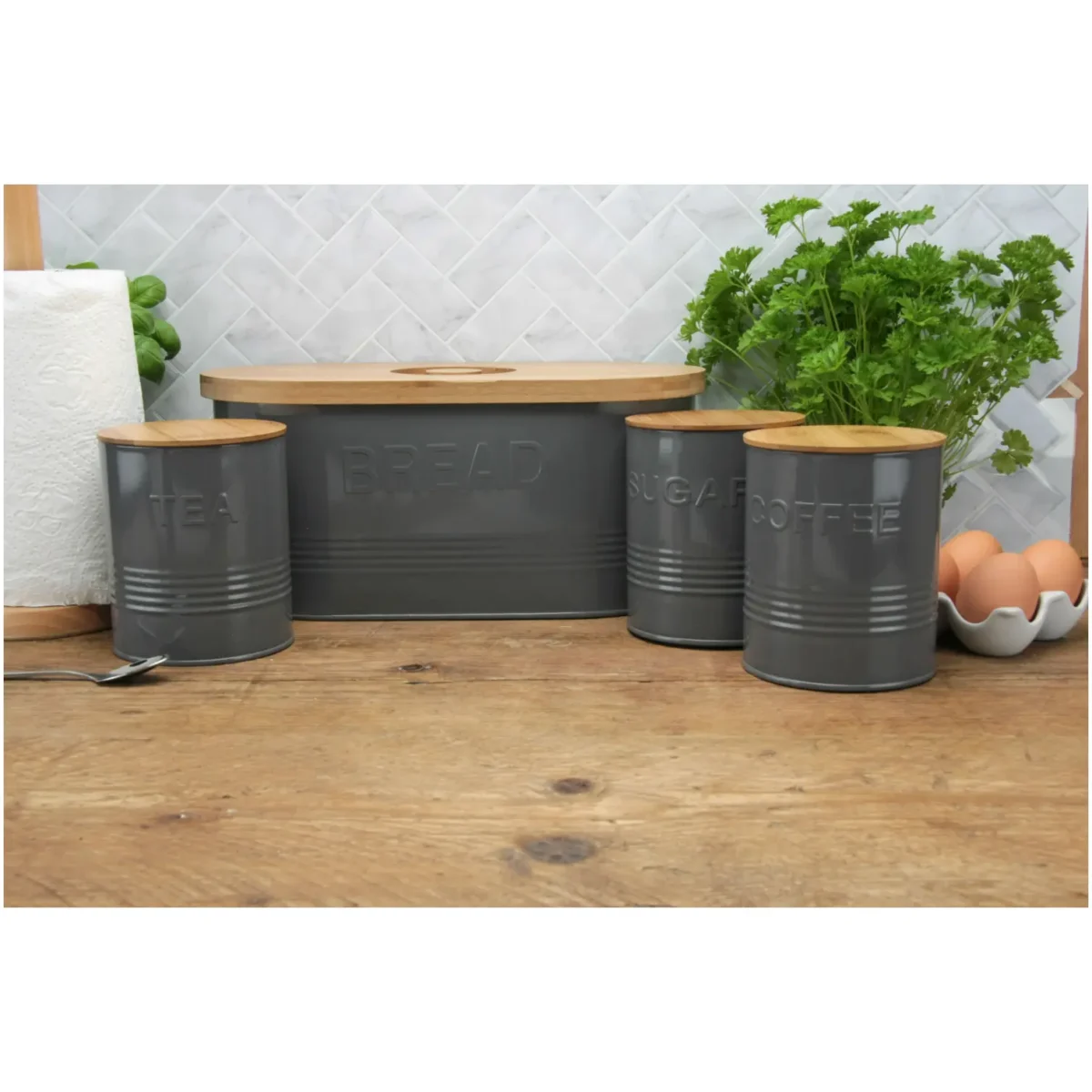 Apollo Bread And Canister Bin Set Charcoal - Image 3