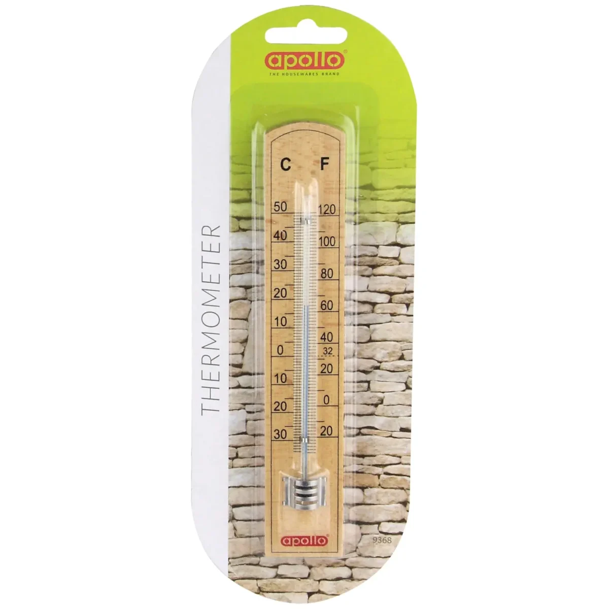 Apollo Beechwood Wall Thermometer - Image 1