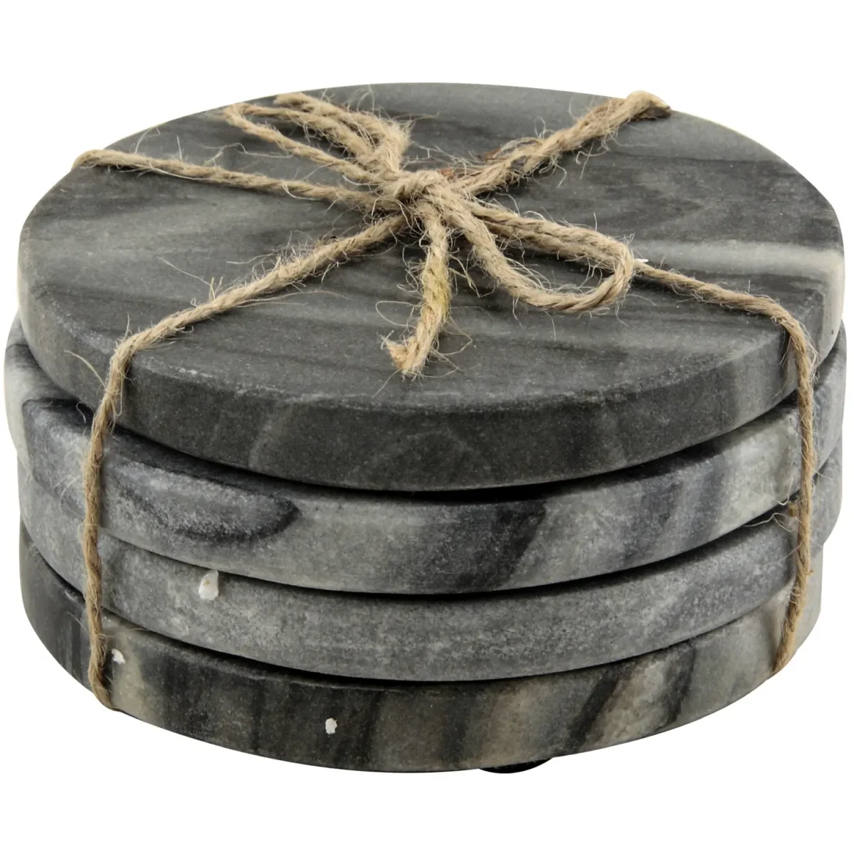 Apollo Round Black Marble Coaster 4 Pack - Image 1