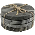 Apollo Round Black Marble Coaster 4 Pack
