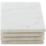 Apollo Square White Marble Coaster 4 Pack