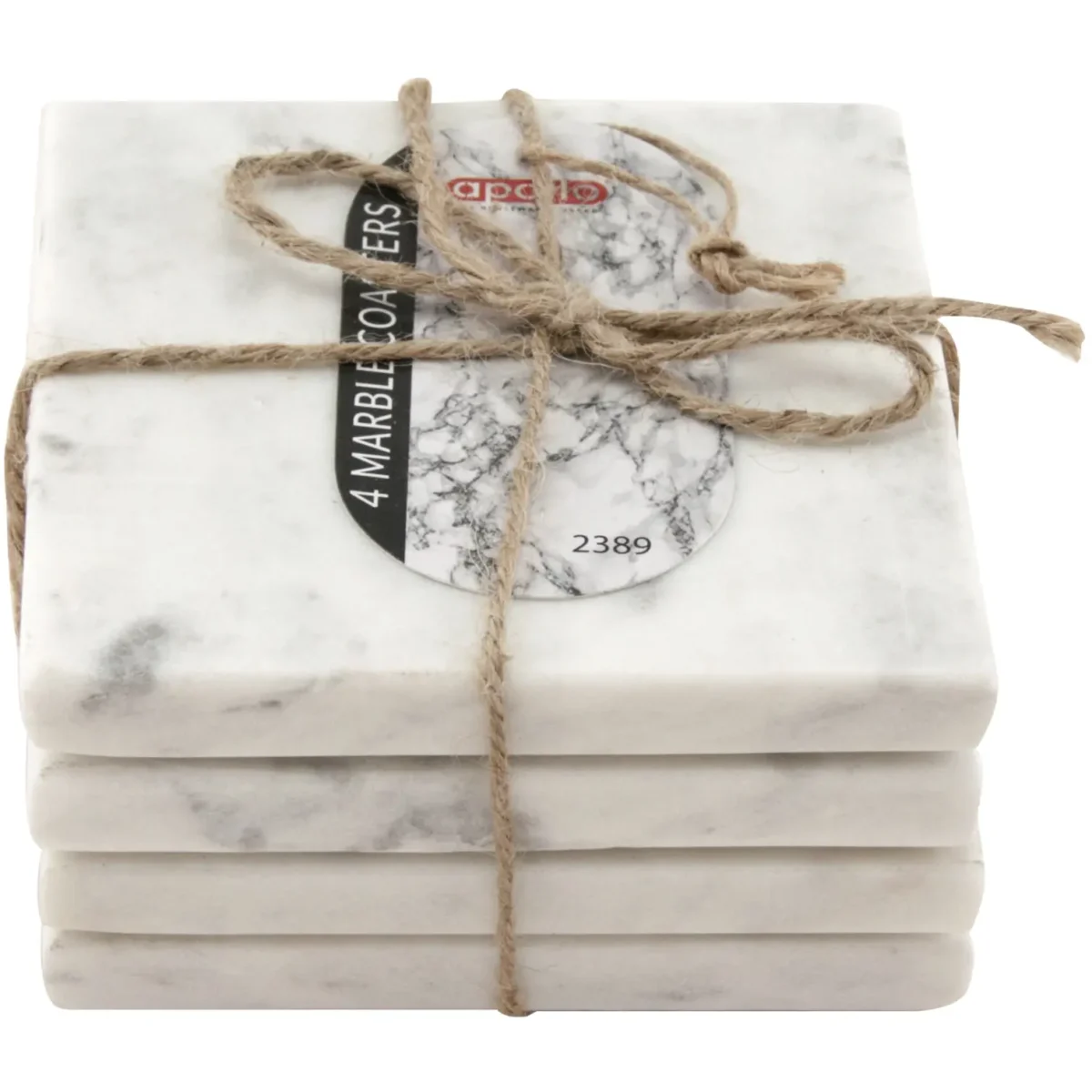 Apollo Square White Marble Coaster 4 Pack - Image 2