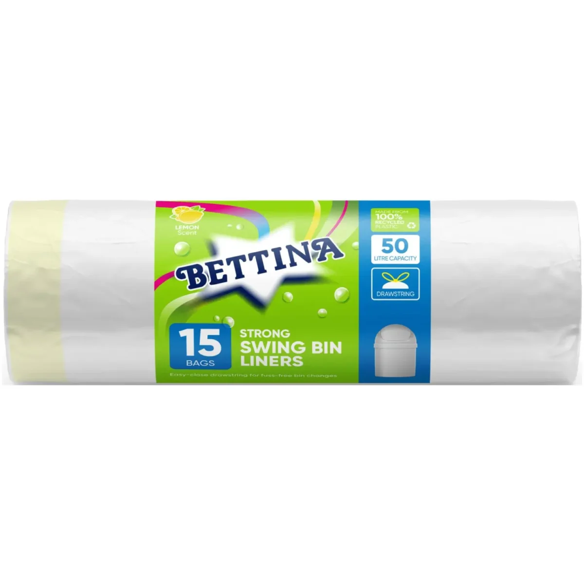 Bettina 50Ltr Strong Swing Bin Liners pk15 - Image 1