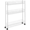 Metaltex Fino 3 Tier White Slim Rolling Trolley