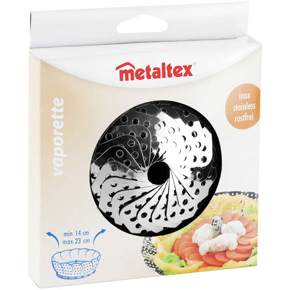 Metaltex Vaporette Steamer Basket Fits 14cm - 26cm Pots - Image 1