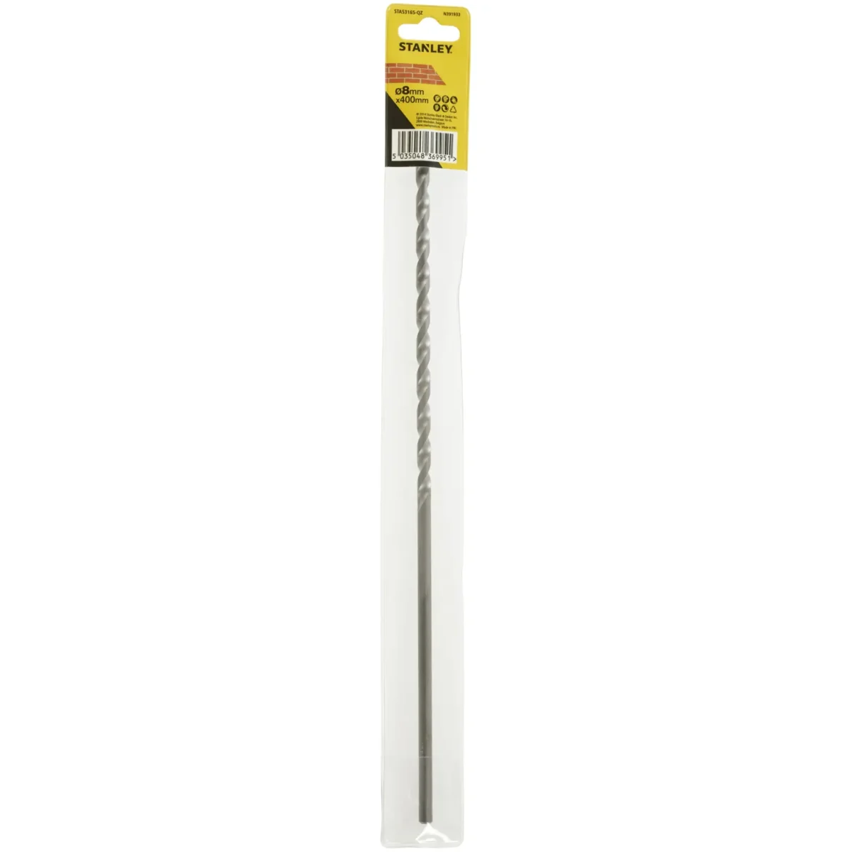 Stanley Masonry Drill Bit 8mm x 400mm - Image 1
