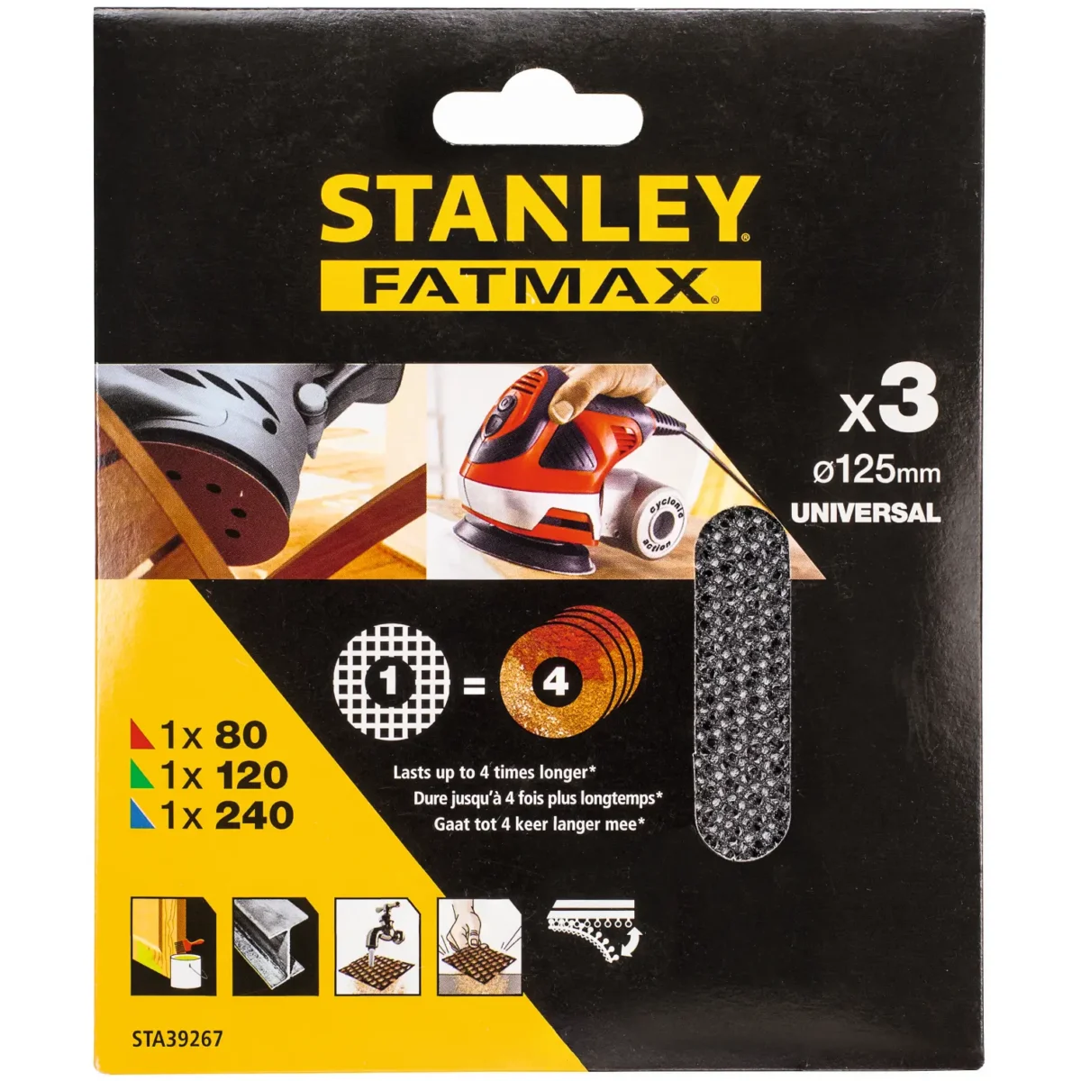 Stanley Fatmax Mesh Assorted Multi Sander Disc Pack of 3 - Image 1
