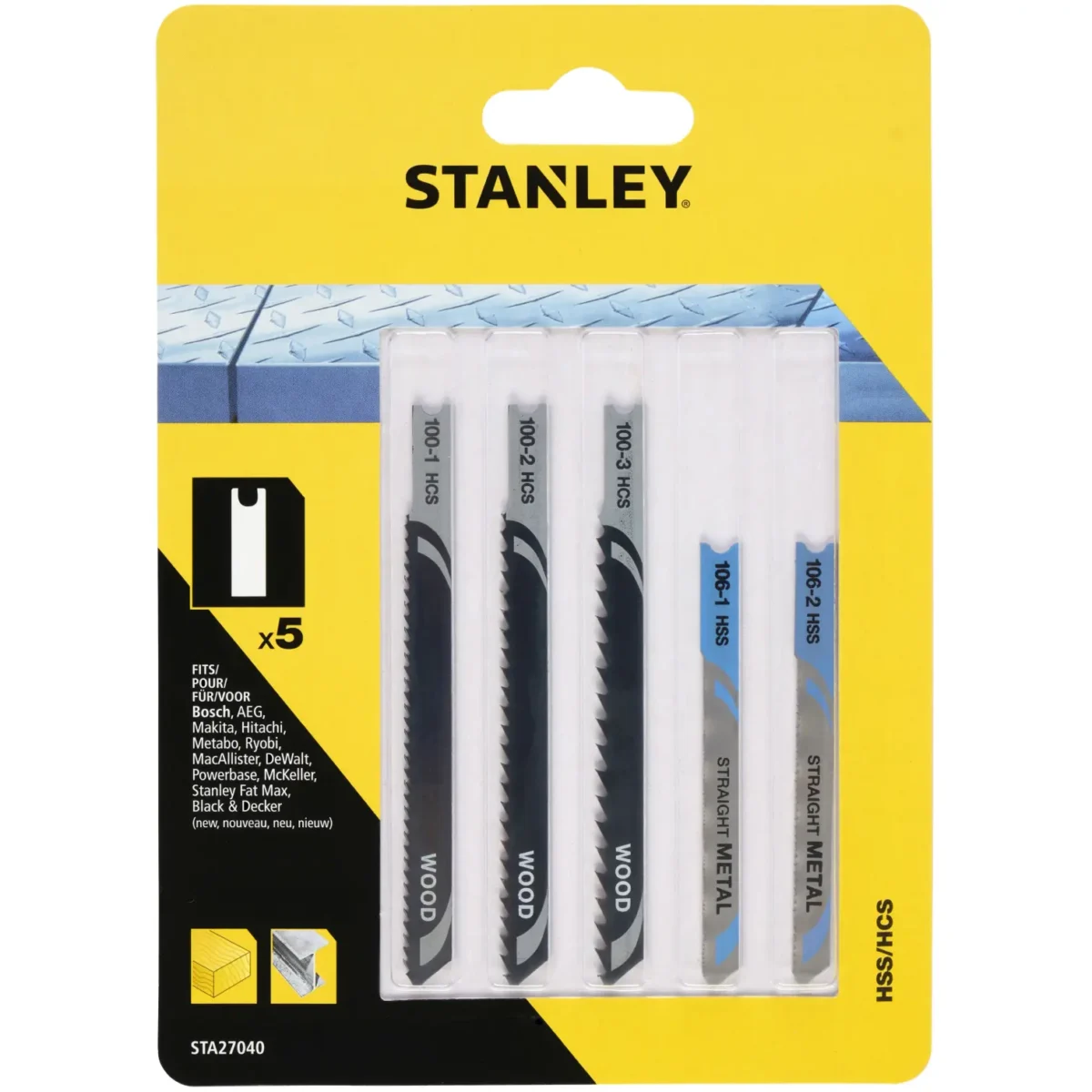 Stanley Jigsaw Blade Mixed Set of 5 - Image 1