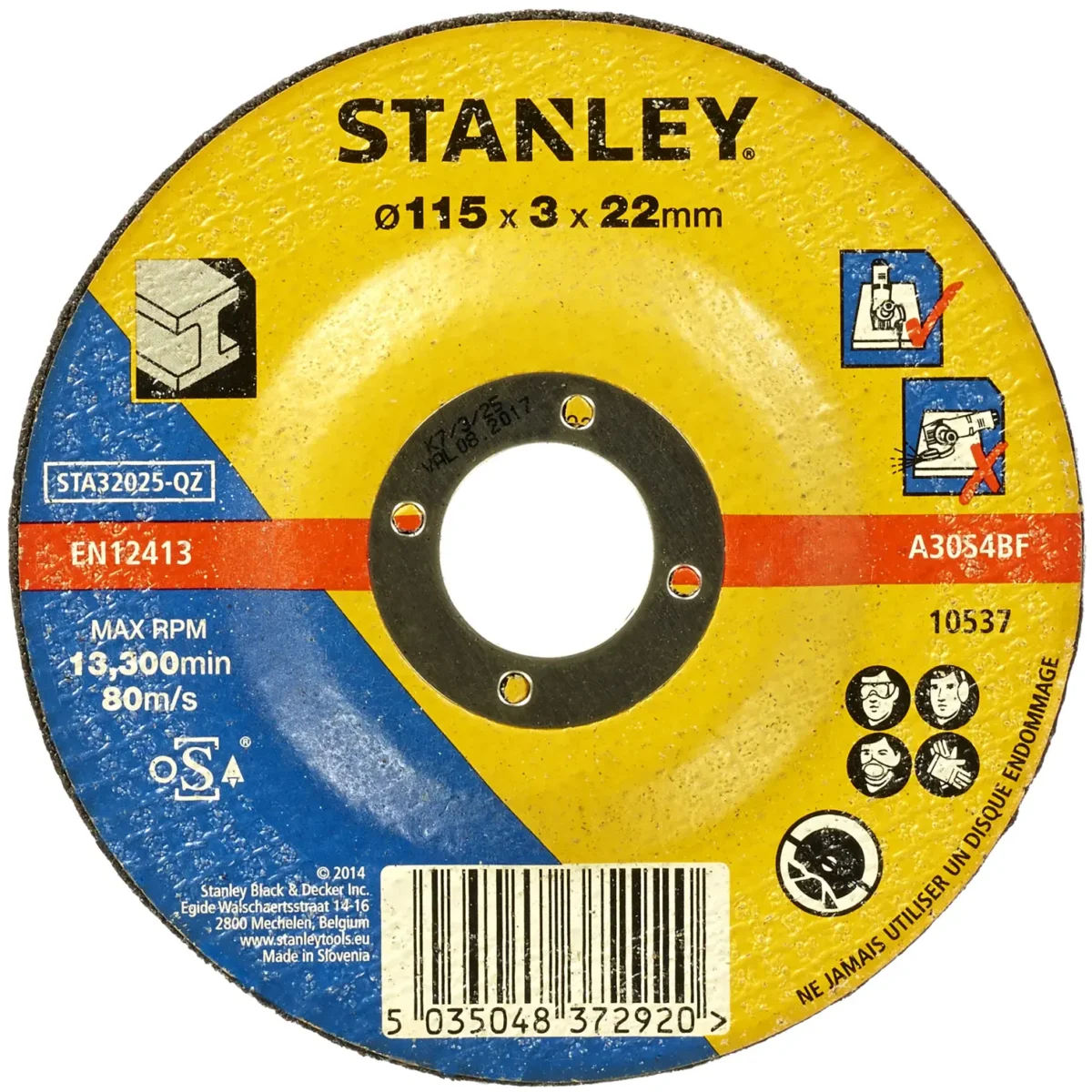 Stanley DPC Metal Cutting Disc 115mm - Image 1