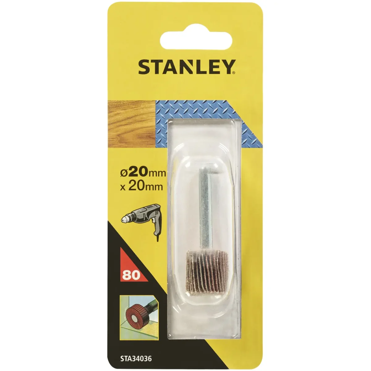 Stanley Oxide Flap Wheel 80G 20x20mm - Image 1