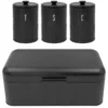 Blackmoor Tea,Coffee,Sugar&Bread Bin Set Black