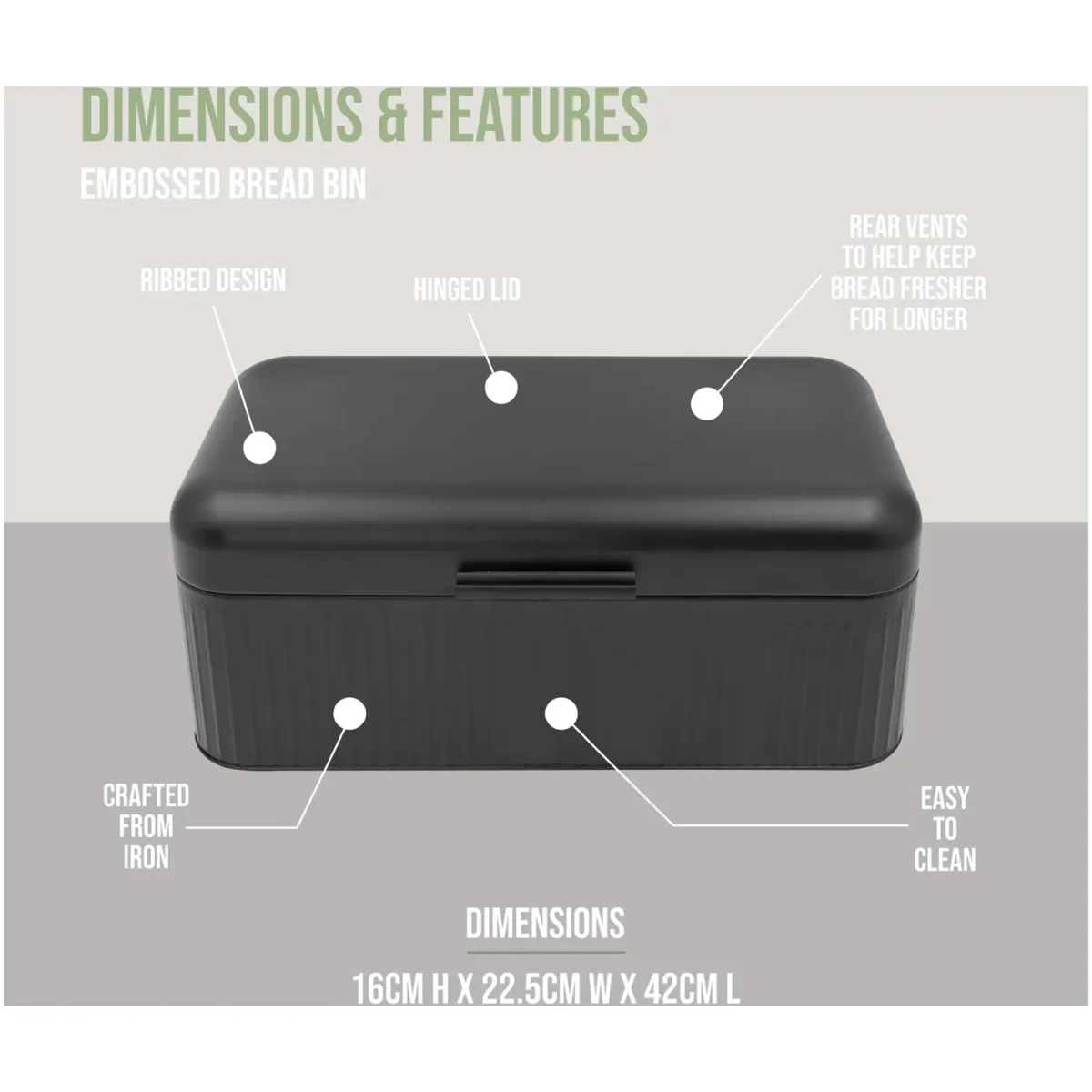 Blackmoor Tea,Coffee,Sugar&Bread Bin Set Black - Image 4