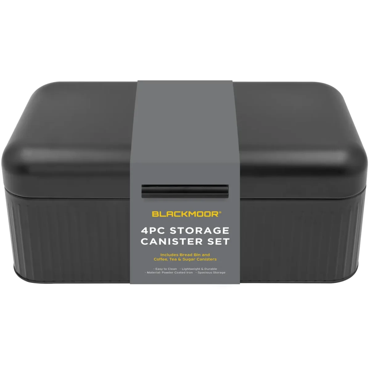 Blackmoor Tea,Coffee,Sugar&Bread Bin Set Black - Image 9