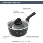 Blackmoor Sauce Pan & Lid Black 18cm - Image 4