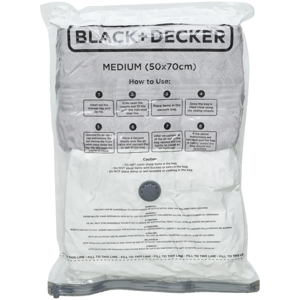 Black + Decker Vacuum Bag Medium 50 x 70cm Pack of 6 - Image 2