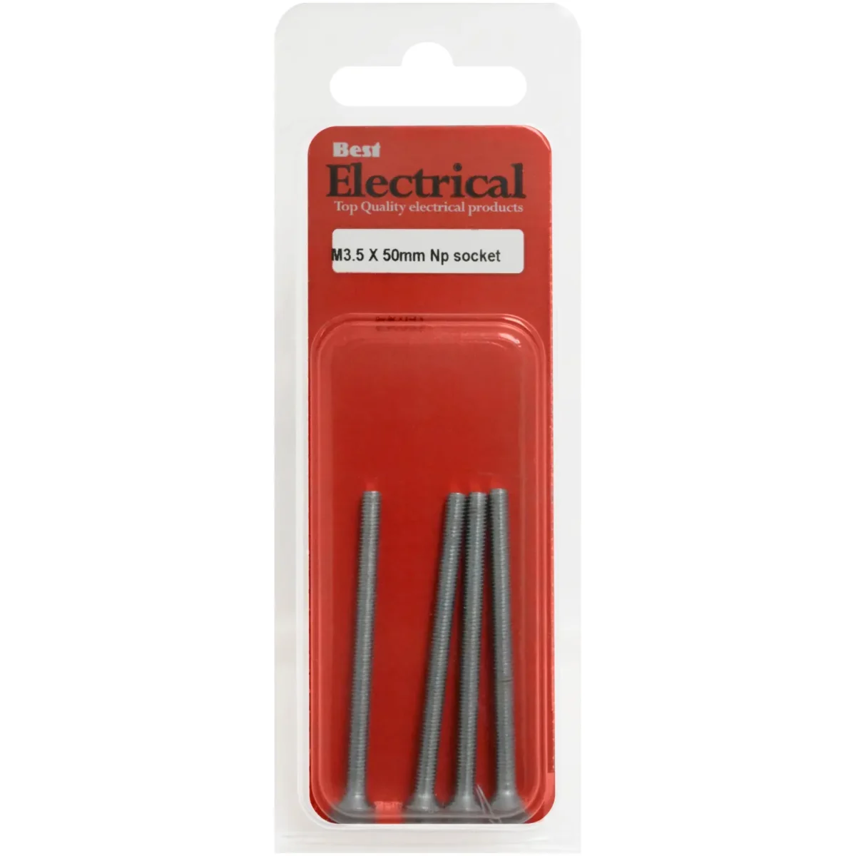 Best Electrical Socket Screws BZP M3.5x50mm pack of 4 - Image 1