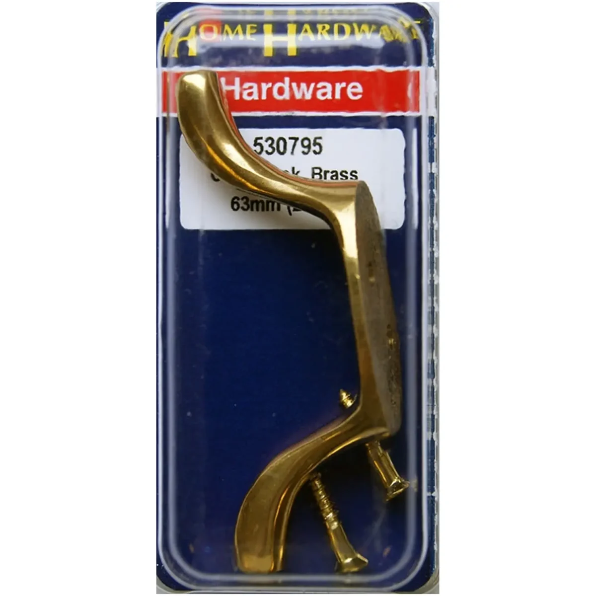 Home Hardware  Cleat Hook Solid Brass 75mm - Image 1