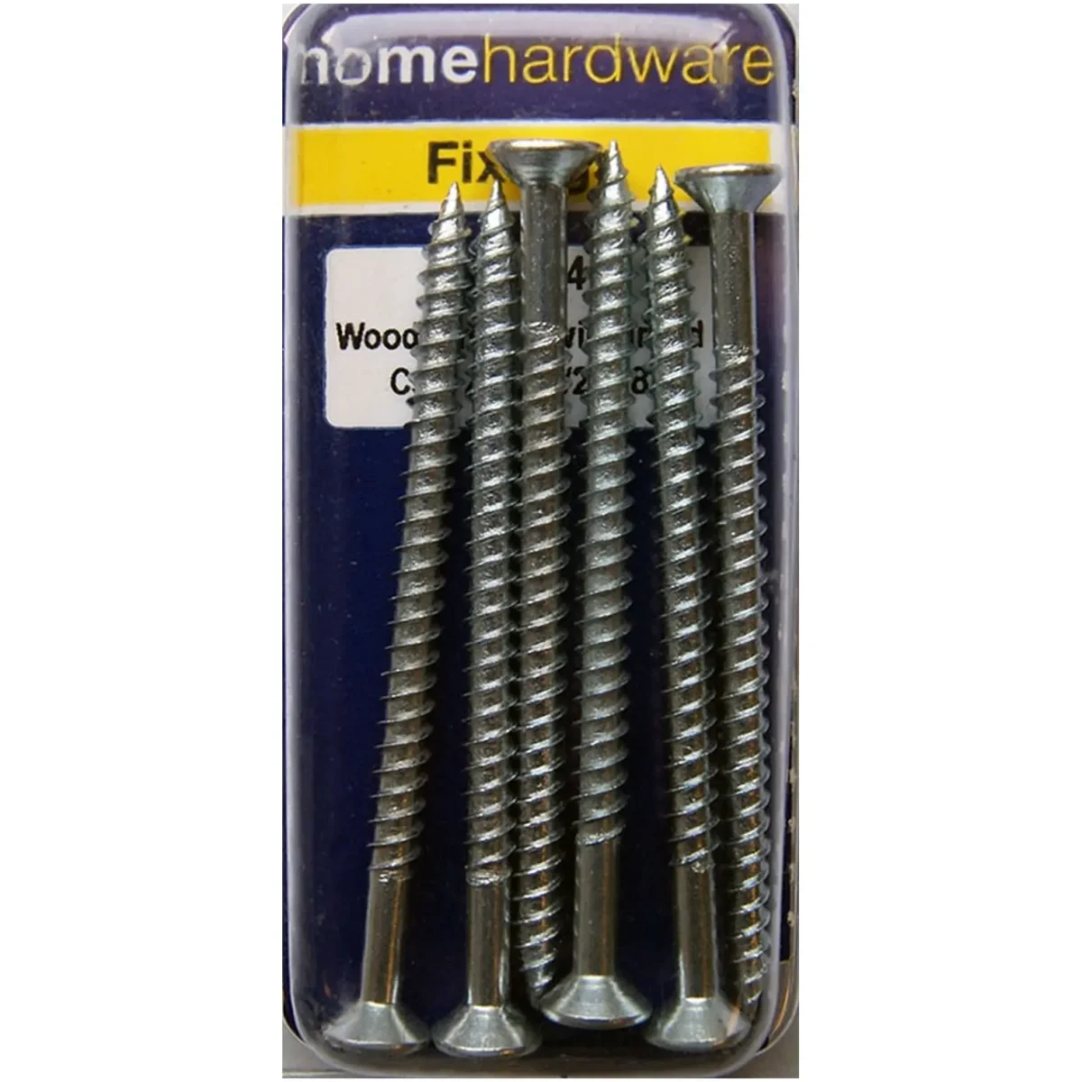 Home Hardware  Hardened Pozi Twinthread CSK Woodscrews BZP 2 1/2" x 8 pack of 6 - Image 1