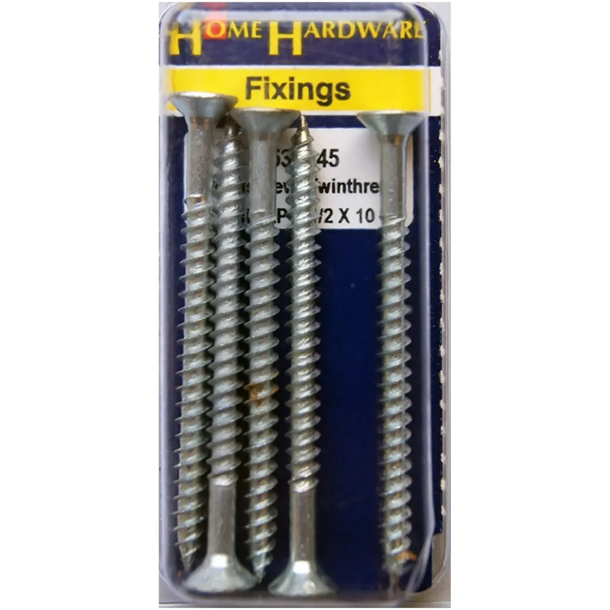 Home Hardware  Hardened Pozi Twinthread CSK Woodscrews BZP 2 1/2" x 10 pack of 5 - Image 1