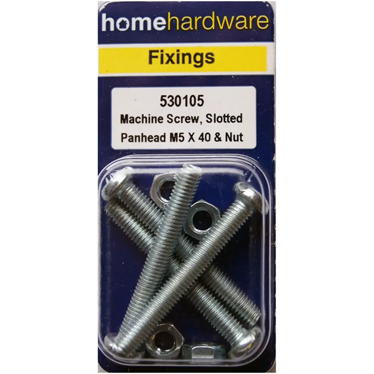 Home Hardware Pan Head Machine Screw BZP M5 x 40mm Pack of 4