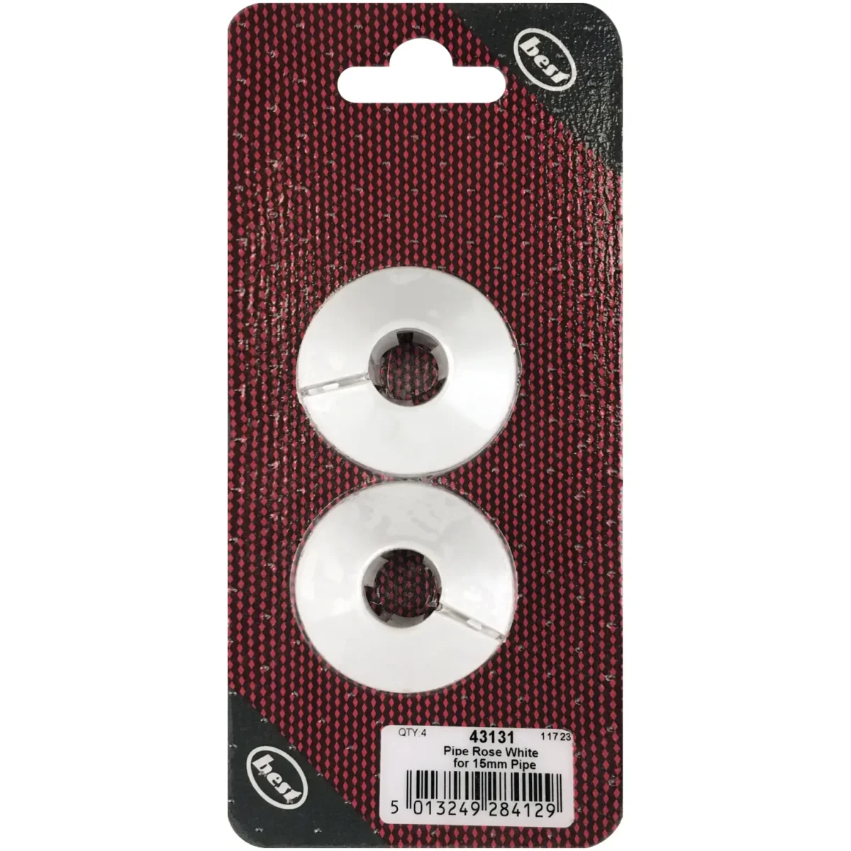 Best Pipe Collars 15mm White Pack of 2 - Image 1