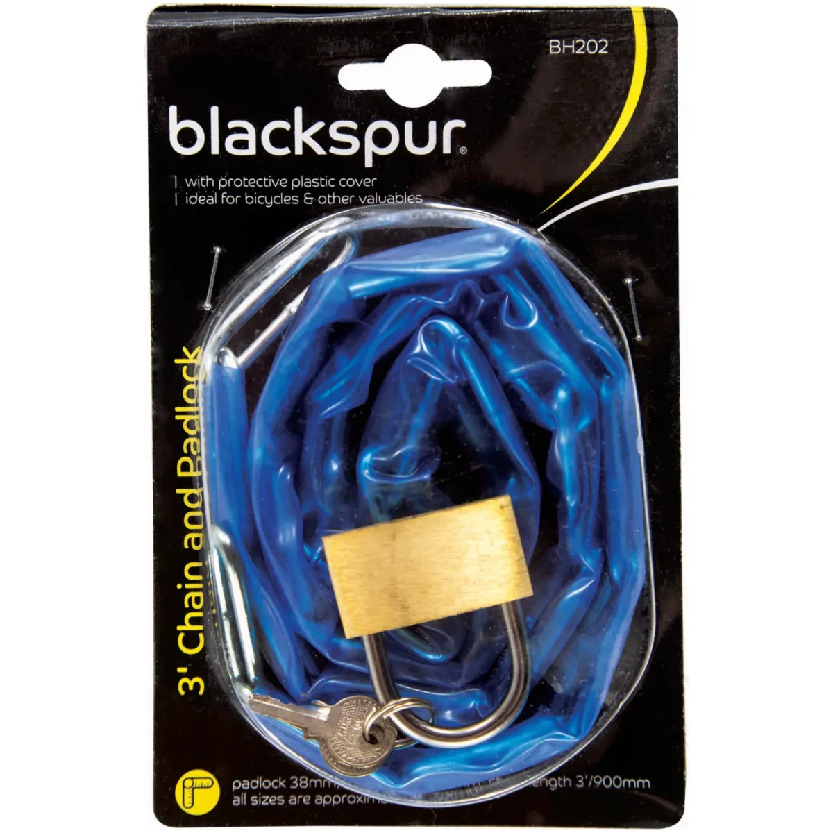 Blackspur 90cm(3ft) Chain & Padlock - Image 1