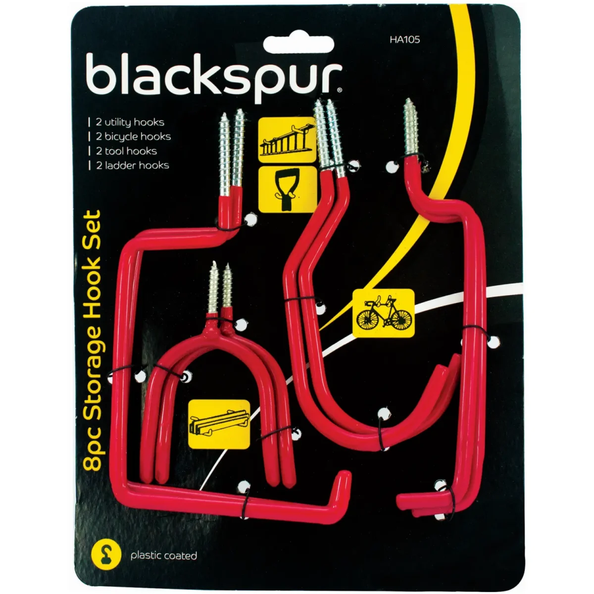 Blackspur 8pc Storage Hook Set - Image 1