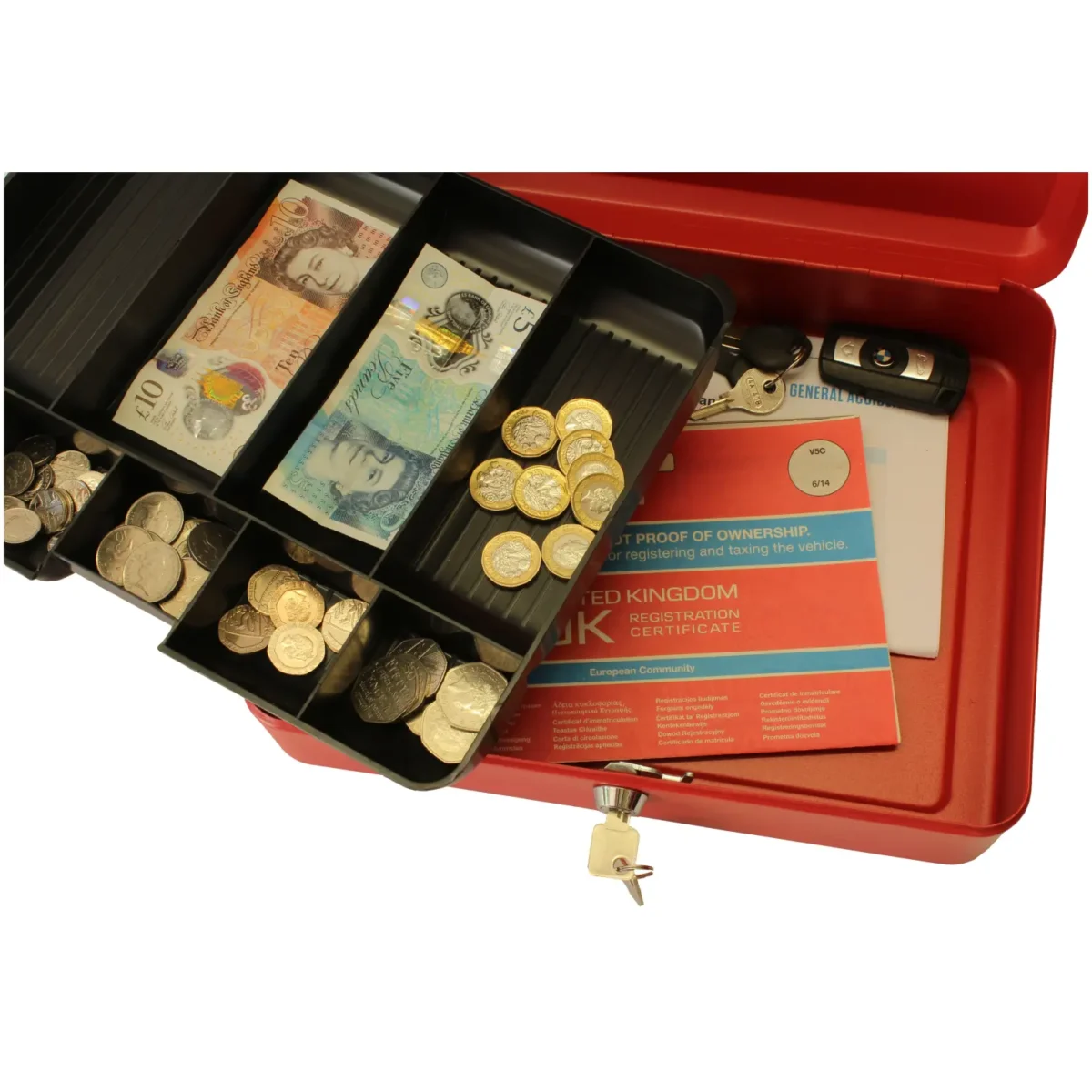 Cathedral Cash Box Red W:152mm xD:115mmH:80mm - Image 3