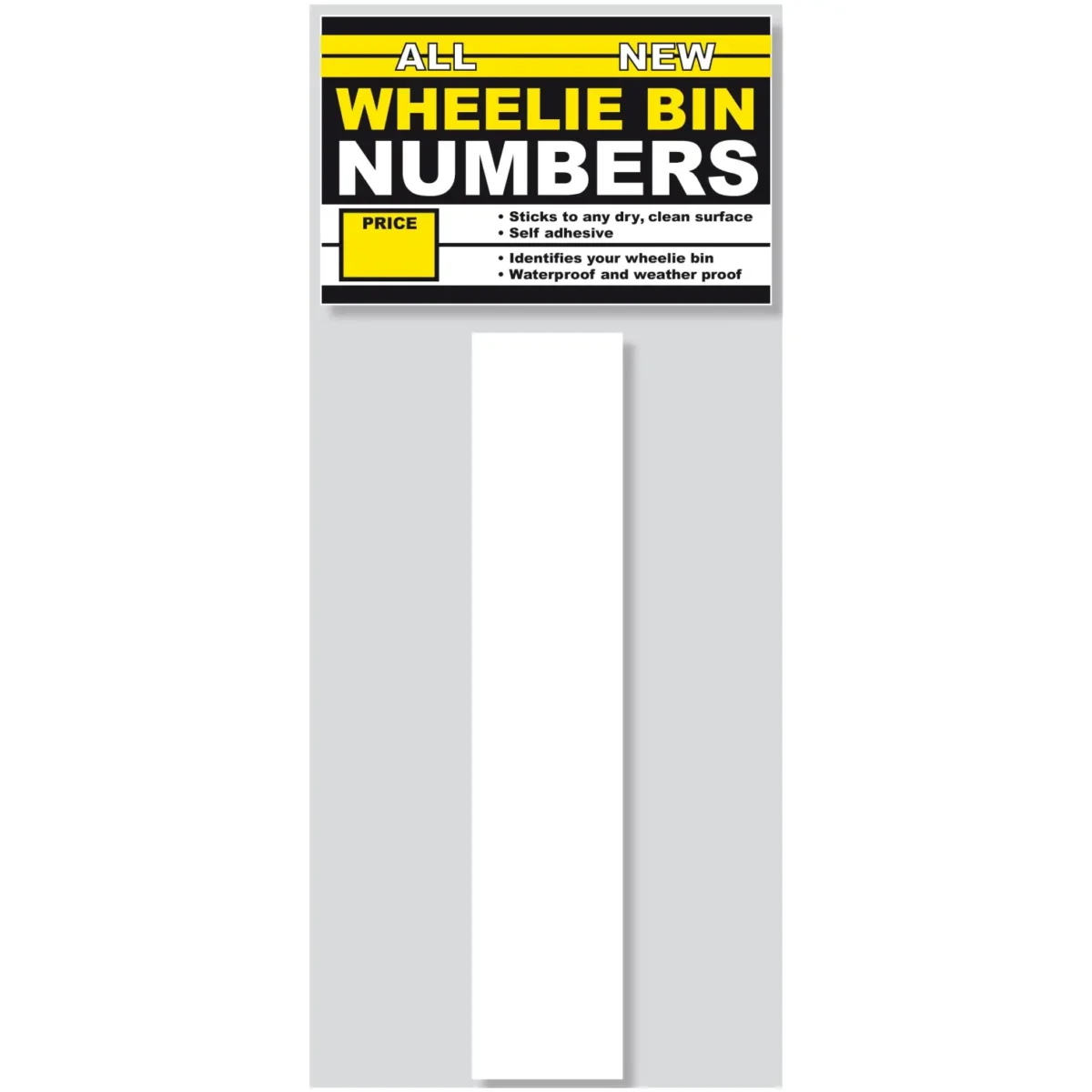 Wheelie Bin Sticker Number 1 Pack of 3 - Image 1