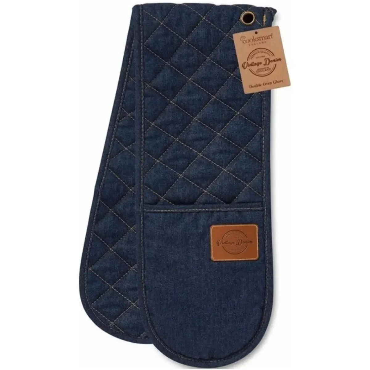 Cooksmart Oxford Denim Double Oven Glove - Image 1