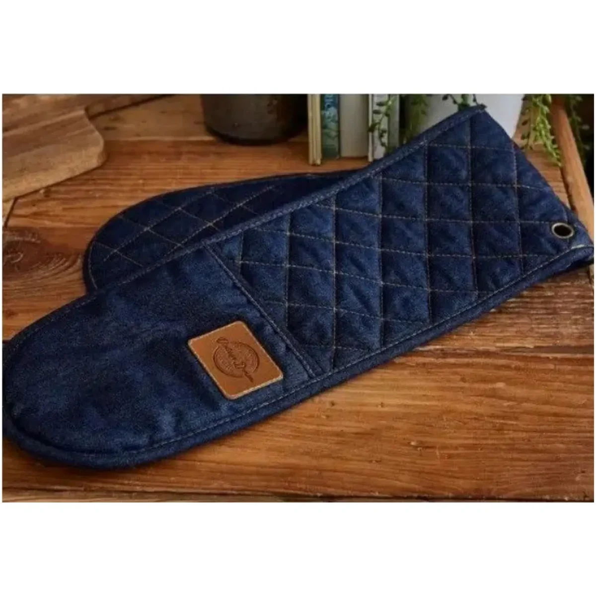 Cooksmart Oxford Denim Double Oven Glove - Image 2