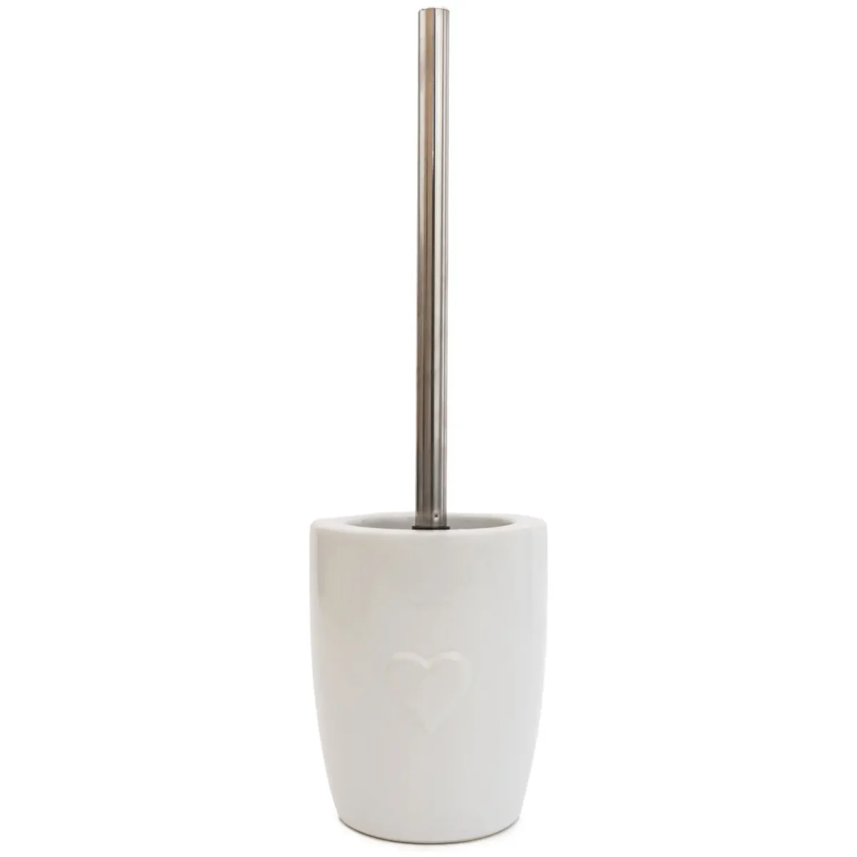 Candlelight Heart Toilet Brush Holder White - Image 1
