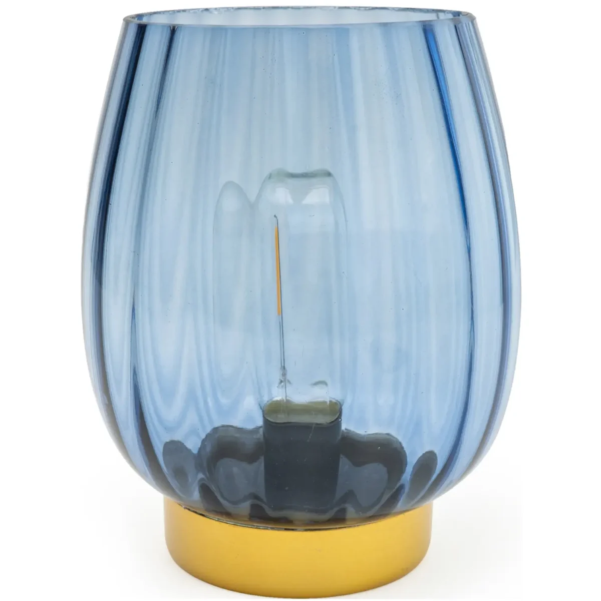 Candlelight Footed Glass LED Light 18.5cm Battery Operated - Image 1