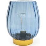 Candlelight Footed Glass LED Light 18.5cm Battery Operated